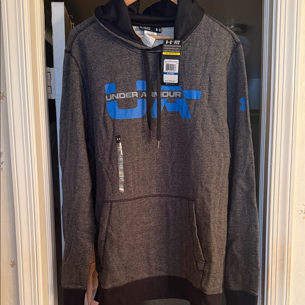 Under Armour Charcoal and Black Sweatshirt with Blue Logo